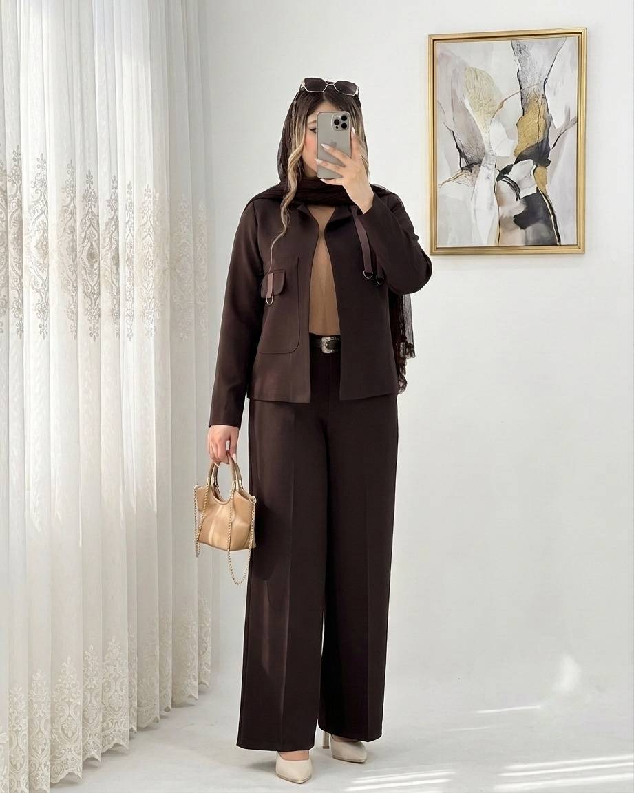 کت و شلوار نواردوزی سکگ دار مدل آرمیتا
